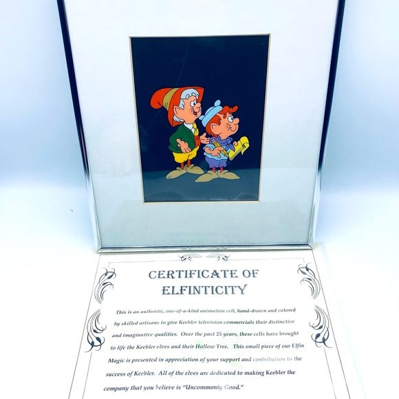 Vintage Keebler Collectable animation cell with certificate of Elfinticity. - Picture 6 of 9